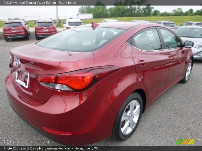 Red / Beige 2016 Hyundai Elantra Value Edition