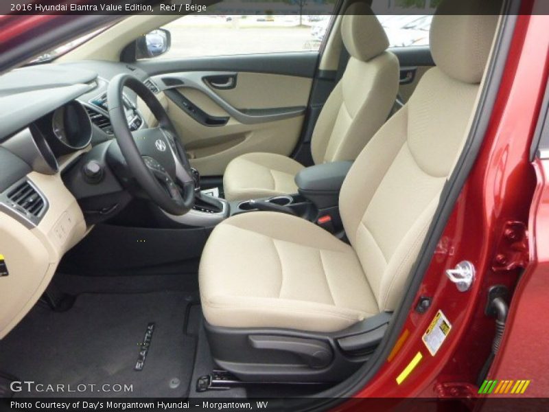Red / Beige 2016 Hyundai Elantra Value Edition