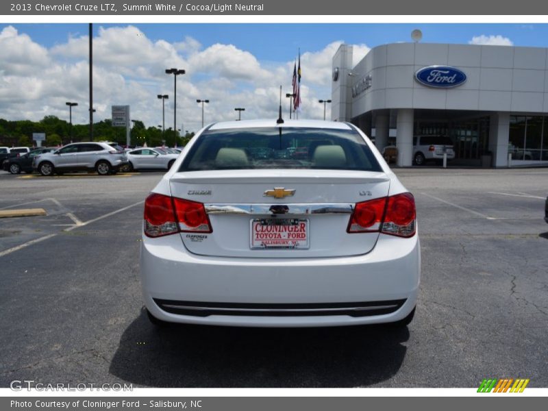Summit White / Cocoa/Light Neutral 2013 Chevrolet Cruze LTZ
