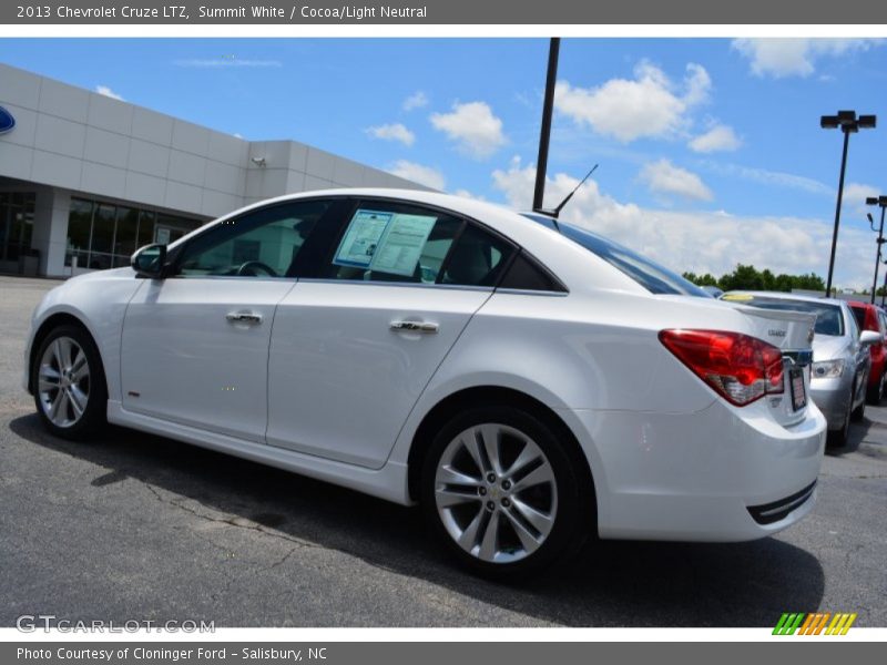 Summit White / Cocoa/Light Neutral 2013 Chevrolet Cruze LTZ