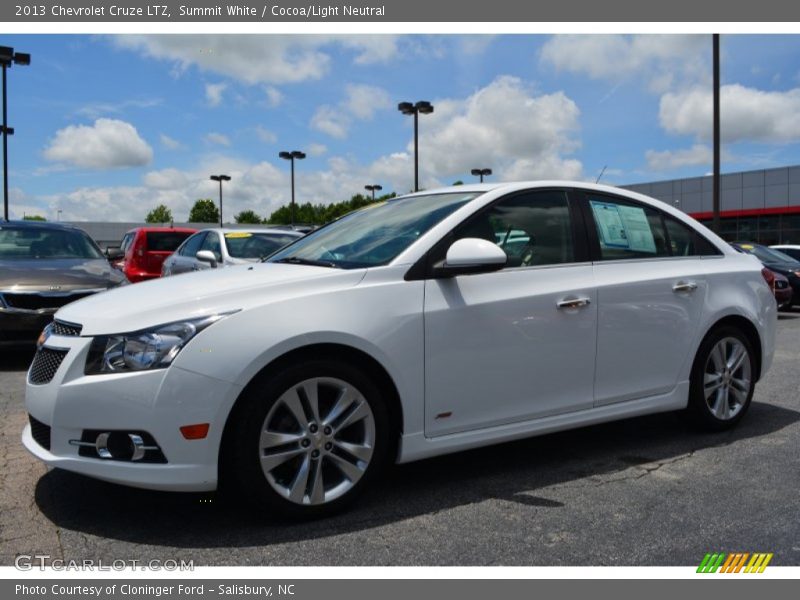 Summit White / Cocoa/Light Neutral 2013 Chevrolet Cruze LTZ