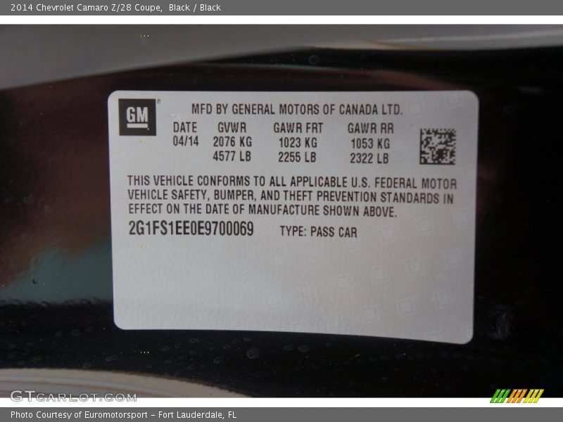 Black / Black 2014 Chevrolet Camaro Z/28 Coupe