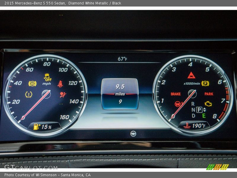 Diamond White Metallic / Black 2015 Mercedes-Benz S 550 Sedan