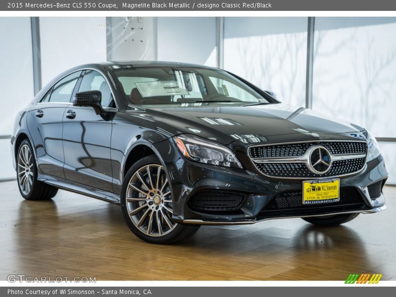 Magnetite Black Metallic / designo Classic Red/Black 2015 Mercedes-Benz CLS 550 Coupe