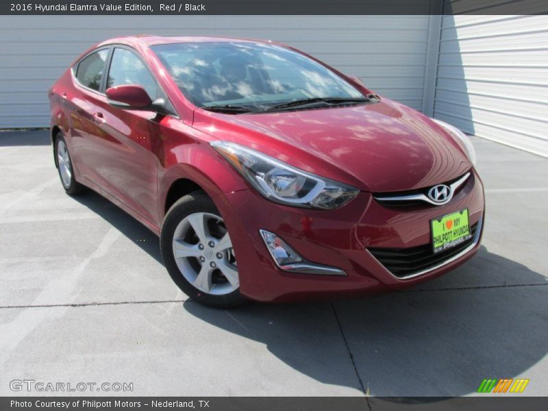 Red / Black 2016 Hyundai Elantra Value Edition