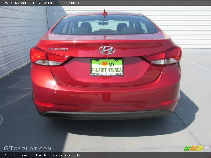 Red / Black 2016 Hyundai Elantra Value Edition