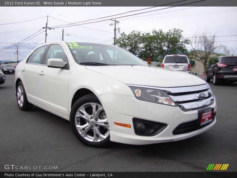 White Suede / Medium Light Stone 2012 Ford Fusion SE
