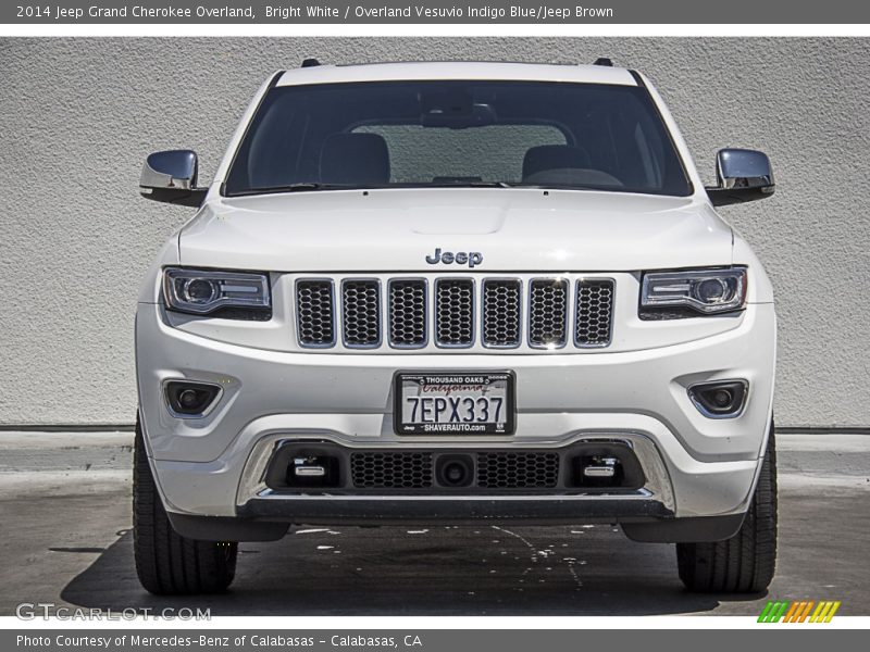 Bright White / Overland Vesuvio Indigo Blue/Jeep Brown 2014 Jeep Grand Cherokee Overland