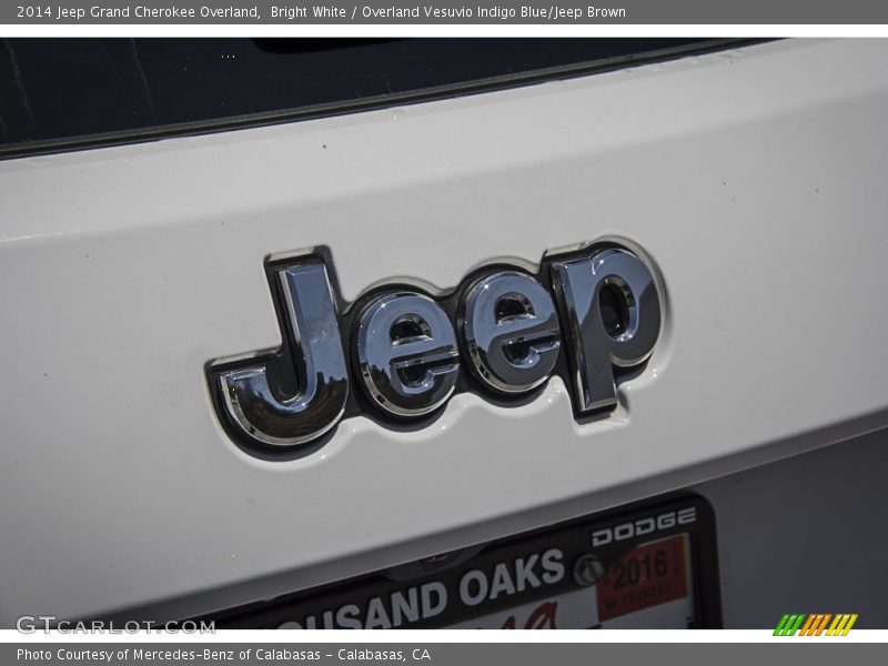 Bright White / Overland Vesuvio Indigo Blue/Jeep Brown 2014 Jeep Grand Cherokee Overland