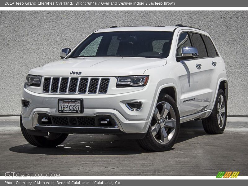 Bright White / Overland Vesuvio Indigo Blue/Jeep Brown 2014 Jeep Grand Cherokee Overland