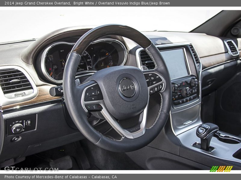 Bright White / Overland Vesuvio Indigo Blue/Jeep Brown 2014 Jeep Grand Cherokee Overland