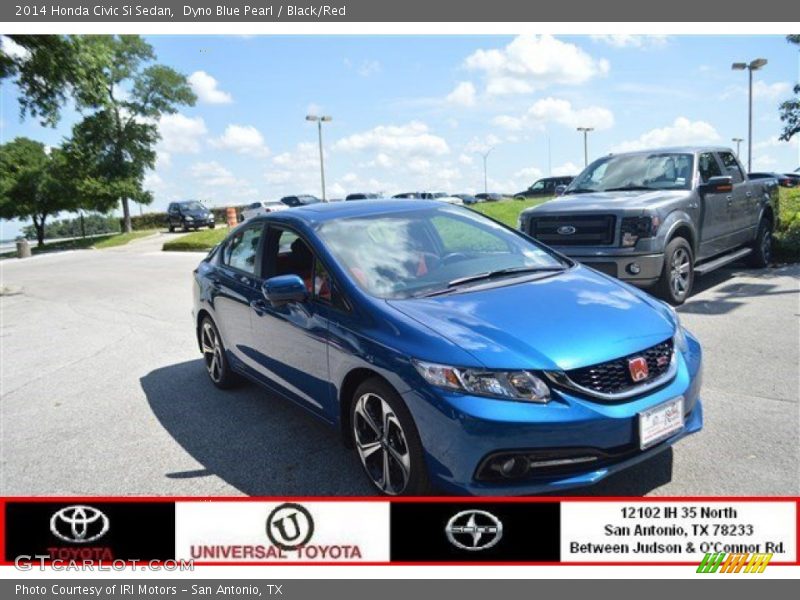 Dyno Blue Pearl / Black/Red 2014 Honda Civic Si Sedan