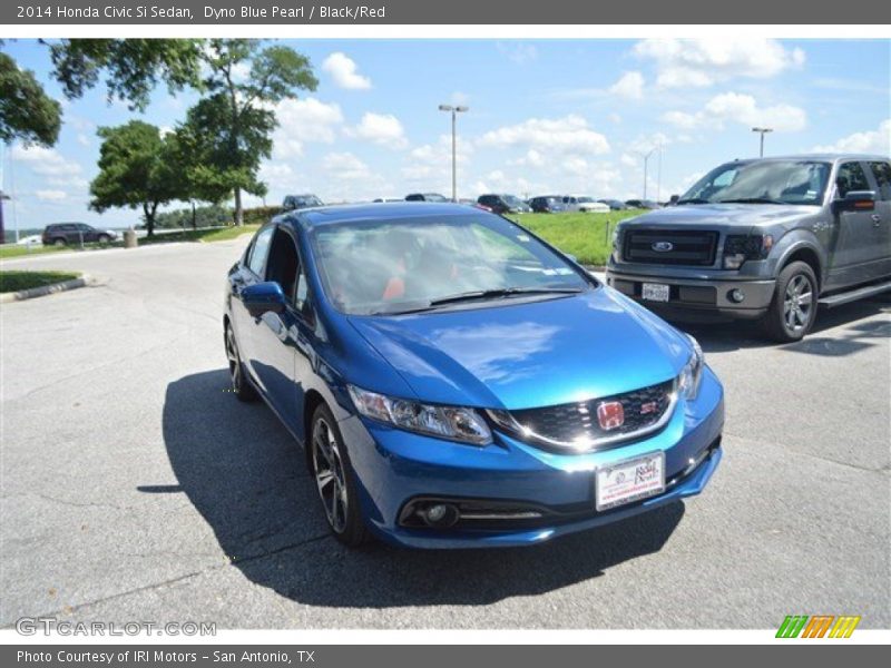 Dyno Blue Pearl / Black/Red 2014 Honda Civic Si Sedan