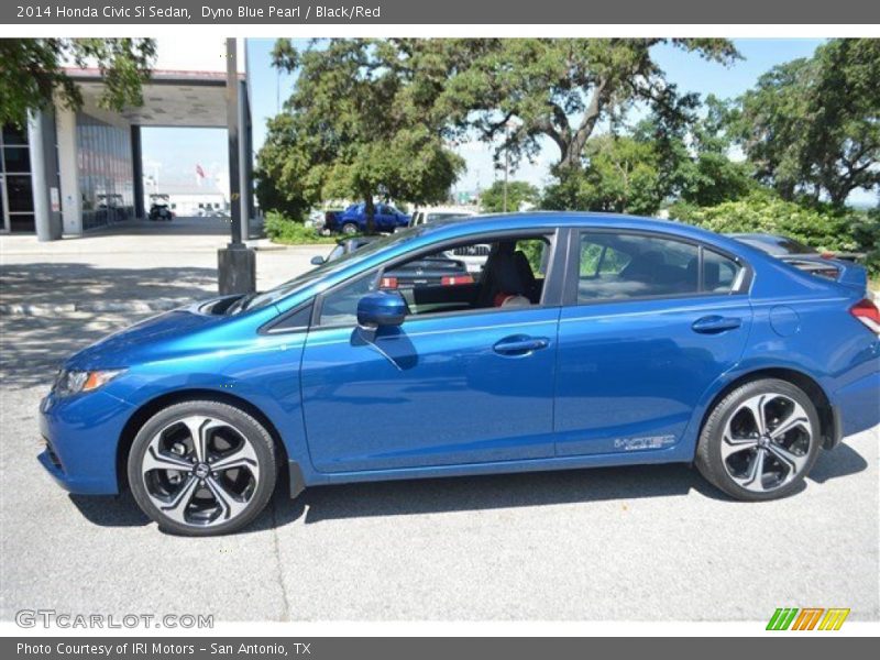 Dyno Blue Pearl / Black/Red 2014 Honda Civic Si Sedan