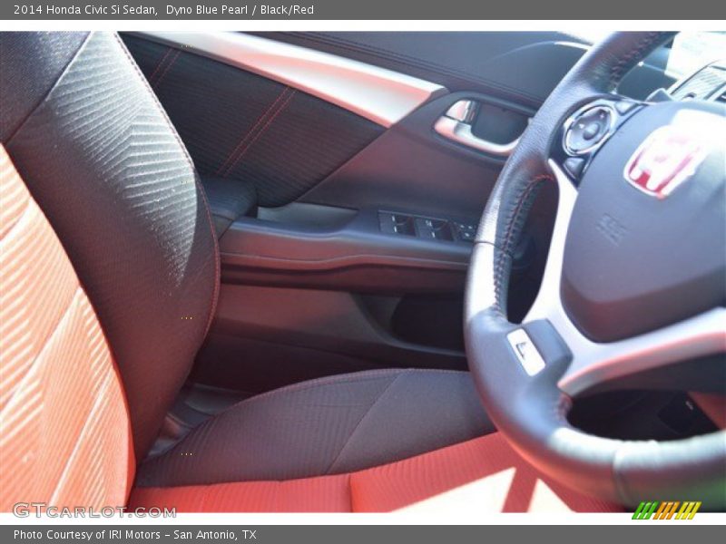 Dyno Blue Pearl / Black/Red 2014 Honda Civic Si Sedan