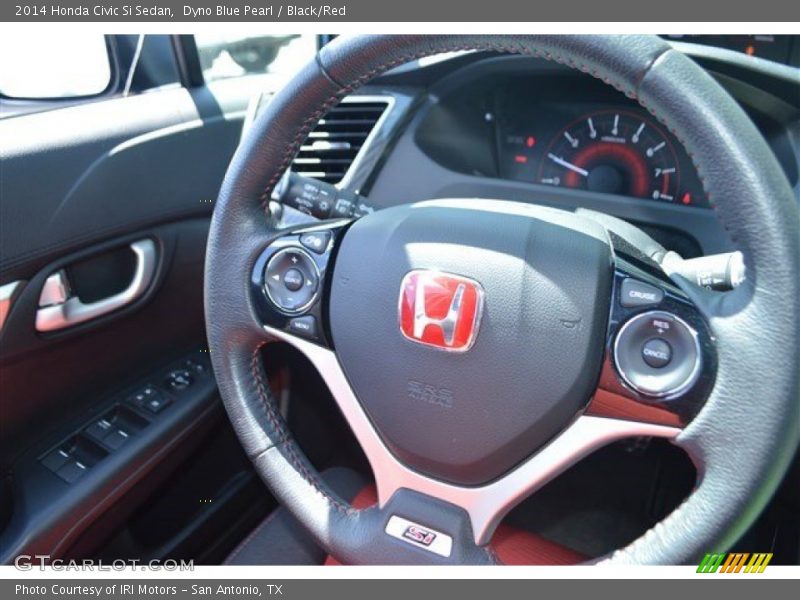 Dyno Blue Pearl / Black/Red 2014 Honda Civic Si Sedan