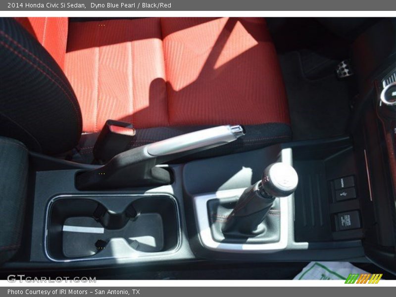 Dyno Blue Pearl / Black/Red 2014 Honda Civic Si Sedan