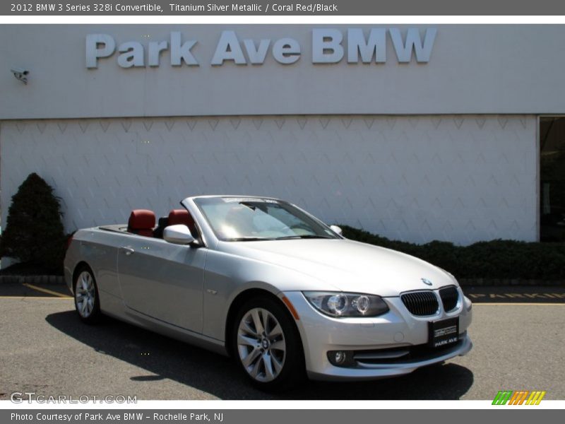 Titanium Silver Metallic / Coral Red/Black 2012 BMW 3 Series 328i Convertible