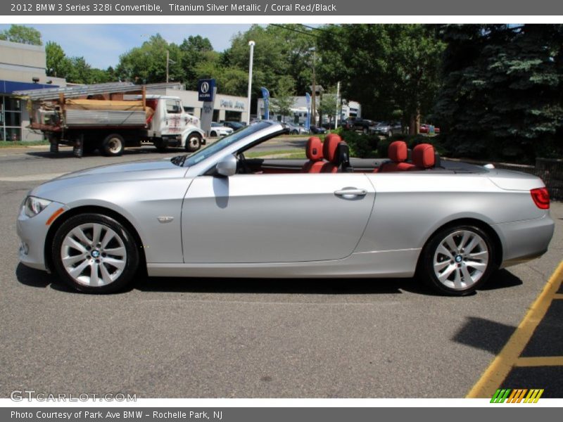 Titanium Silver Metallic / Coral Red/Black 2012 BMW 3 Series 328i Convertible