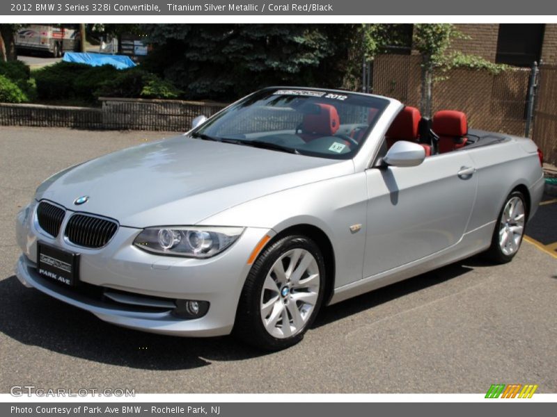 Titanium Silver Metallic / Coral Red/Black 2012 BMW 3 Series 328i Convertible