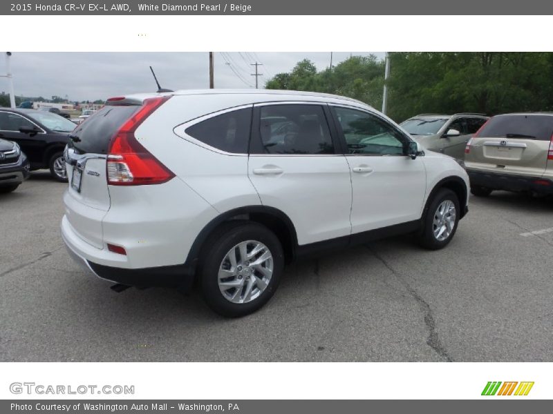 White Diamond Pearl / Beige 2015 Honda CR-V EX-L AWD