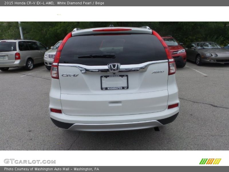 White Diamond Pearl / Beige 2015 Honda CR-V EX-L AWD