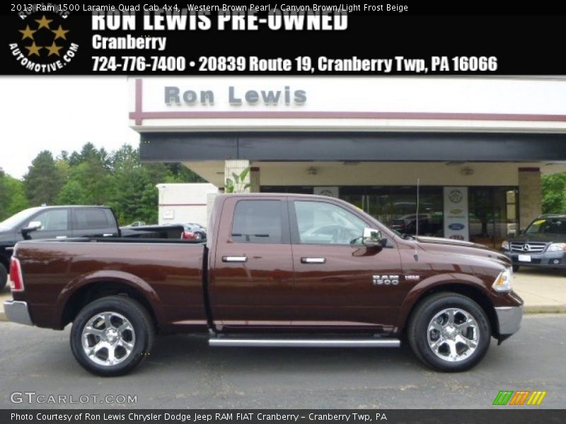 Western Brown Pearl / Canyon Brown/Light Frost Beige 2013 Ram 1500 Laramie Quad Cab 4x4