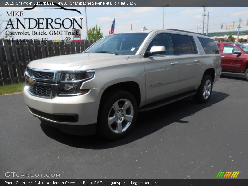 Champagne Silver Metallic / Jet Black 2015 Chevrolet Suburban LT 4WD