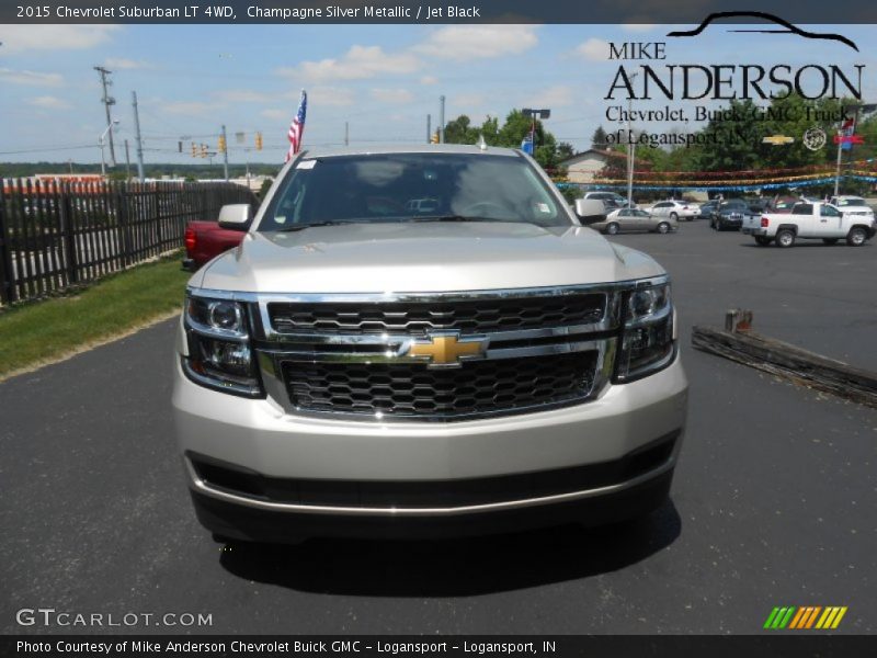 Champagne Silver Metallic / Jet Black 2015 Chevrolet Suburban LT 4WD