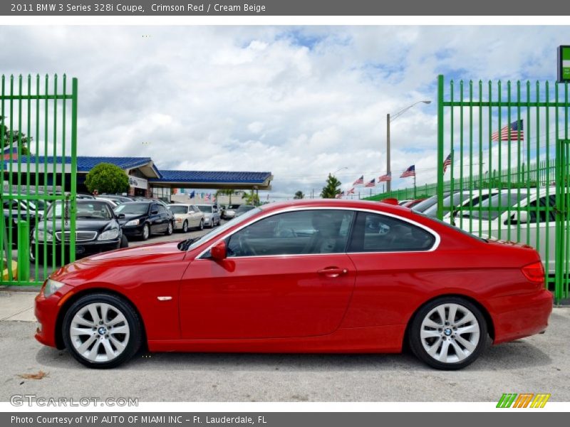 Crimson Red / Cream Beige 2011 BMW 3 Series 328i Coupe