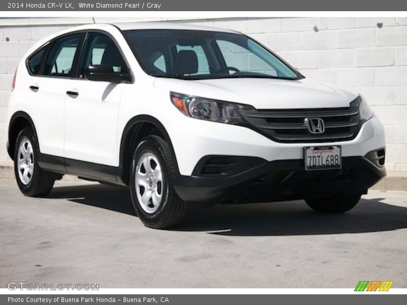 White Diamond Pearl / Gray 2014 Honda CR-V LX