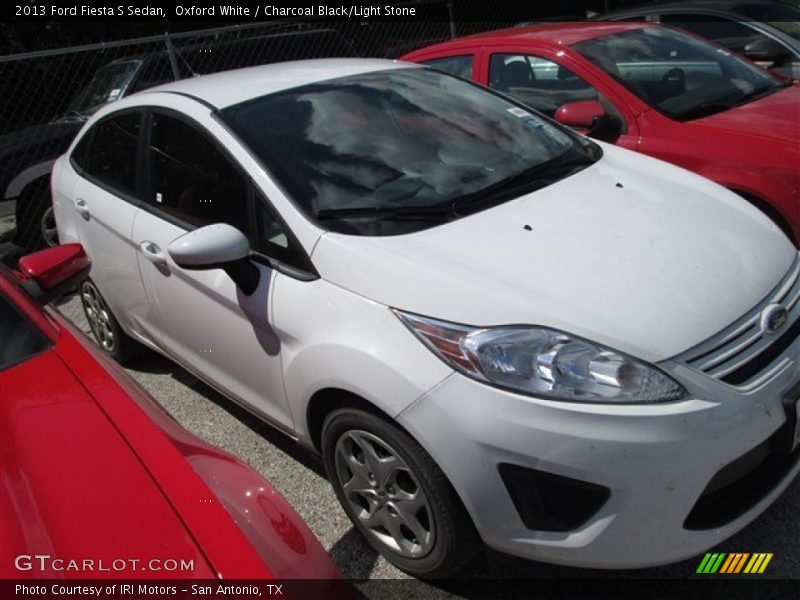 Oxford White / Charcoal Black/Light Stone 2013 Ford Fiesta S Sedan