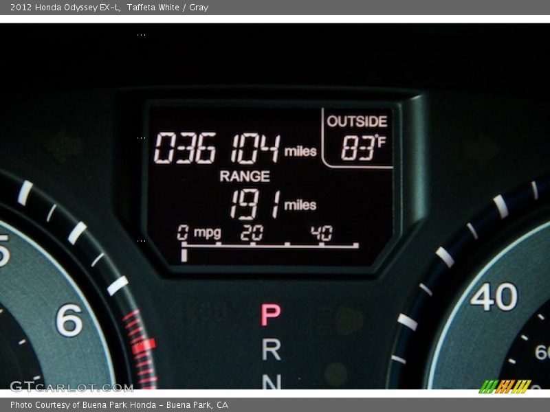 Taffeta White / Gray 2012 Honda Odyssey EX-L