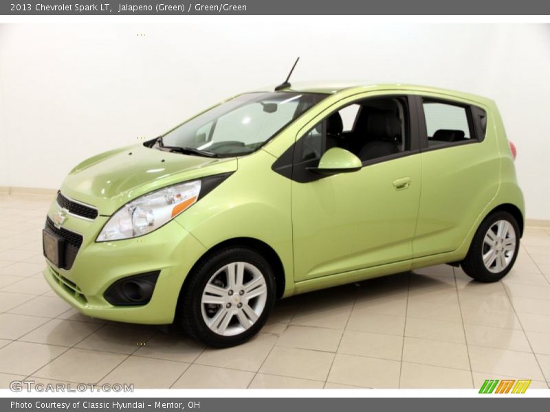 Jalapeno (Green) / Green/Green 2013 Chevrolet Spark LT