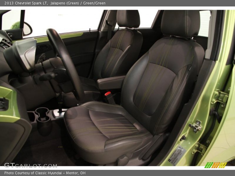 Jalapeno (Green) / Green/Green 2013 Chevrolet Spark LT
