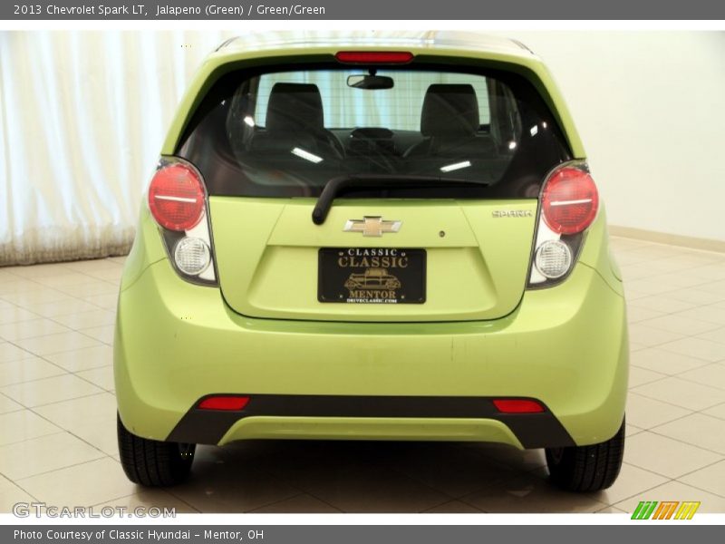 Jalapeno (Green) / Green/Green 2013 Chevrolet Spark LT