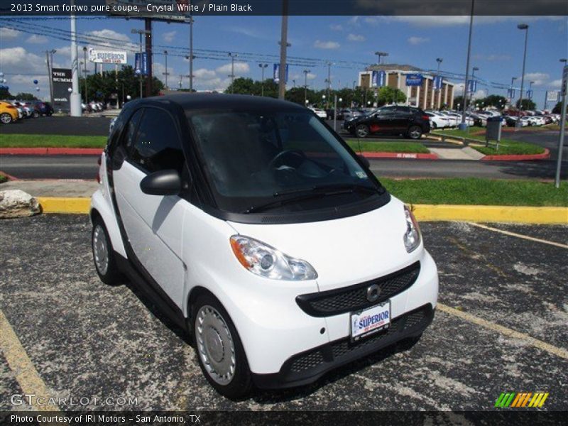 Crystal White / Plain Black 2013 Smart fortwo pure coupe