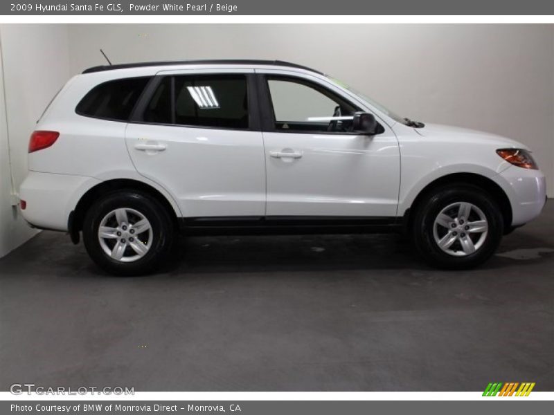 Powder White Pearl / Beige 2009 Hyundai Santa Fe GLS