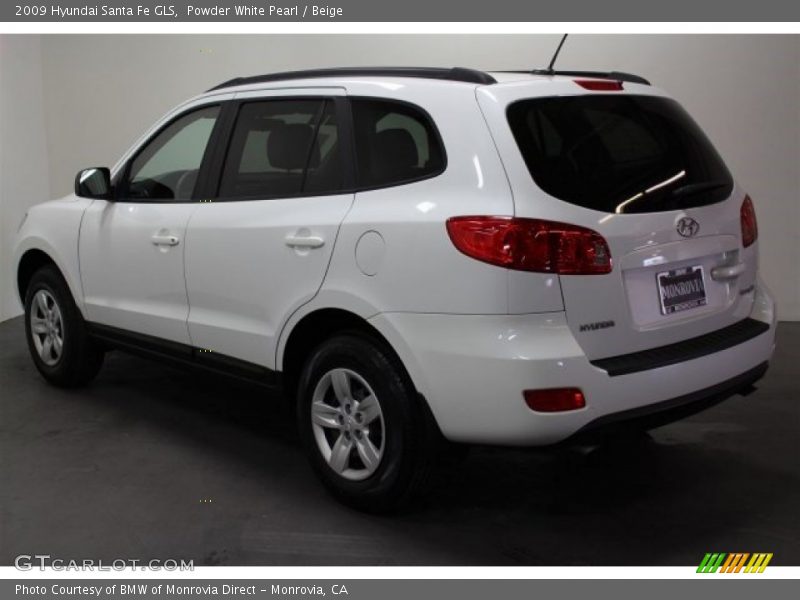 Powder White Pearl / Beige 2009 Hyundai Santa Fe GLS