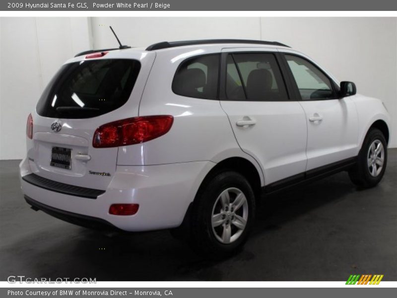 Powder White Pearl / Beige 2009 Hyundai Santa Fe GLS