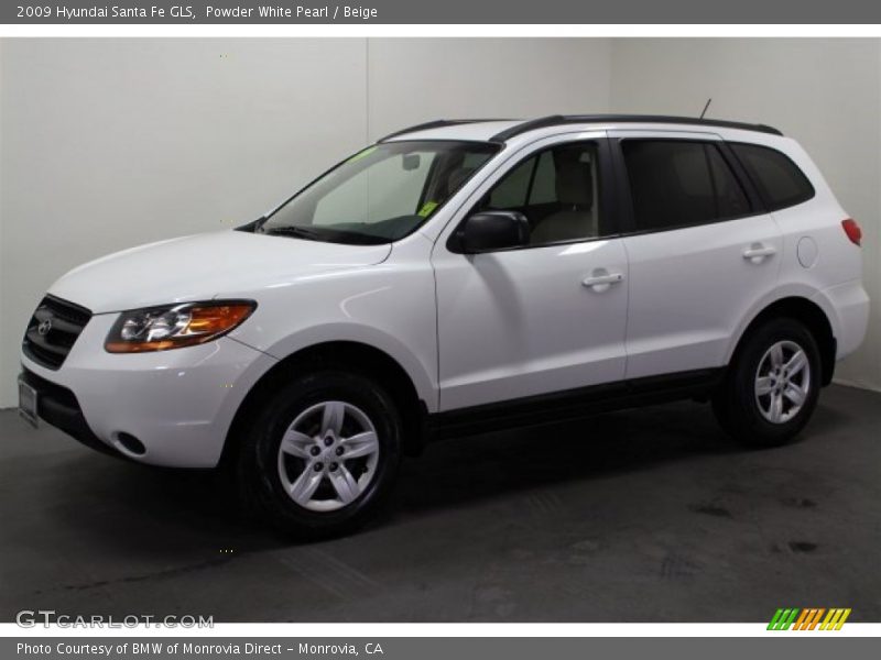 Powder White Pearl / Beige 2009 Hyundai Santa Fe GLS