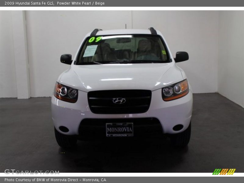 Powder White Pearl / Beige 2009 Hyundai Santa Fe GLS