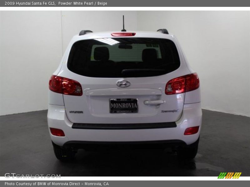 Powder White Pearl / Beige 2009 Hyundai Santa Fe GLS
