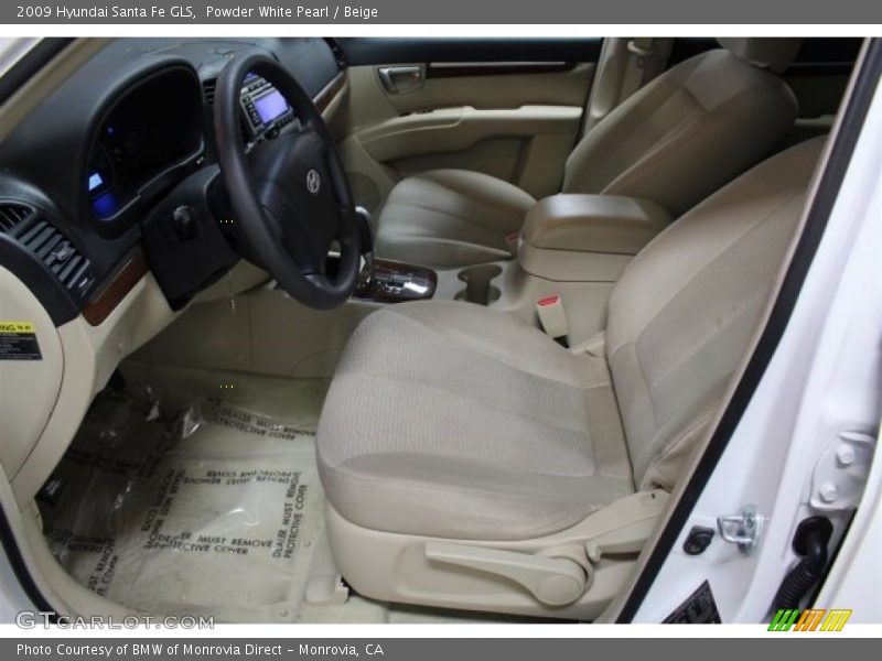 Powder White Pearl / Beige 2009 Hyundai Santa Fe GLS