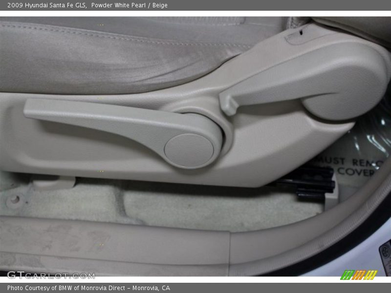 Powder White Pearl / Beige 2009 Hyundai Santa Fe GLS