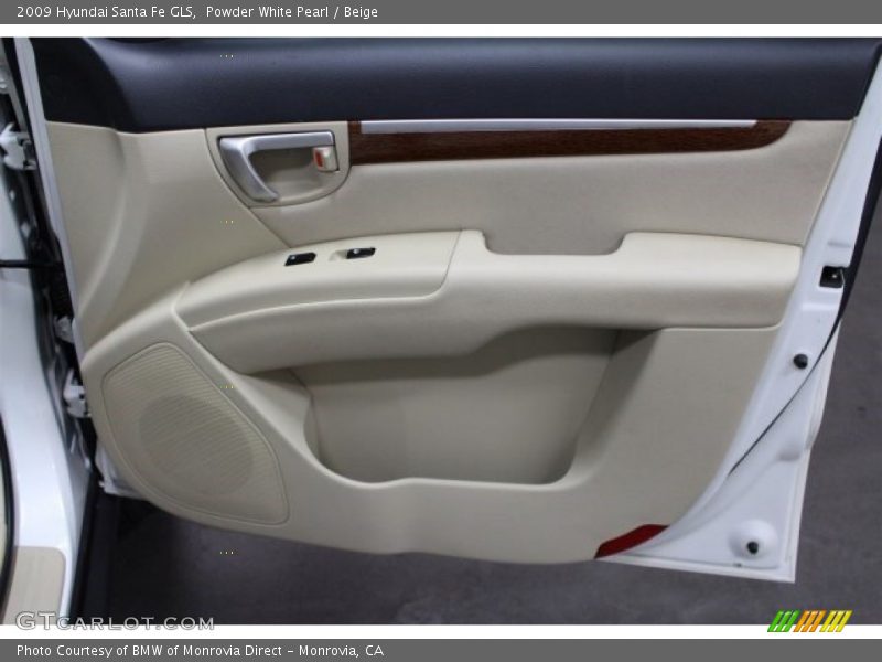 Powder White Pearl / Beige 2009 Hyundai Santa Fe GLS