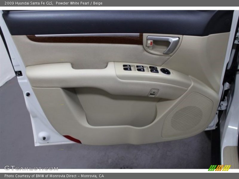 Powder White Pearl / Beige 2009 Hyundai Santa Fe GLS