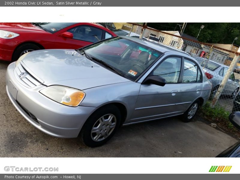 Satin Silver Metallic / Gray 2002 Honda Civic LX Sedan
