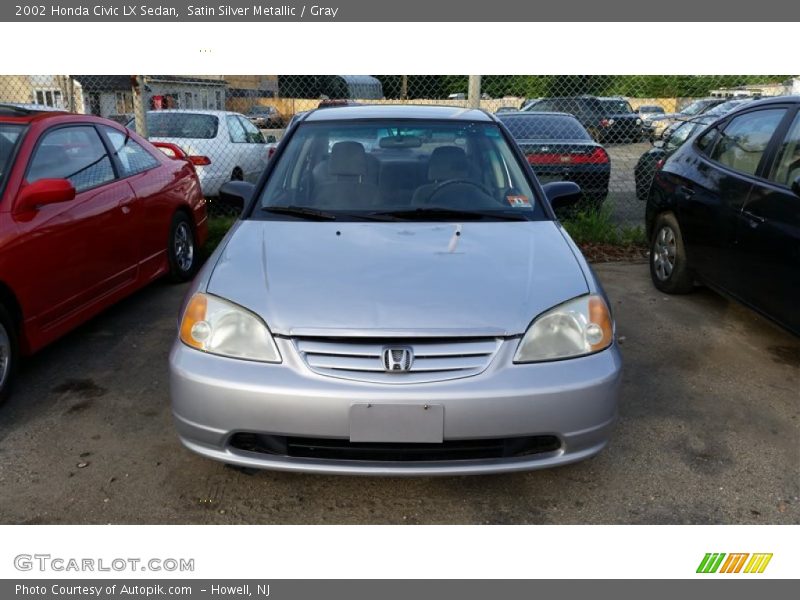 Satin Silver Metallic / Gray 2002 Honda Civic LX Sedan