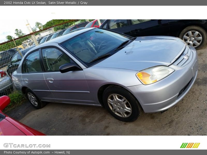 Satin Silver Metallic / Gray 2002 Honda Civic LX Sedan